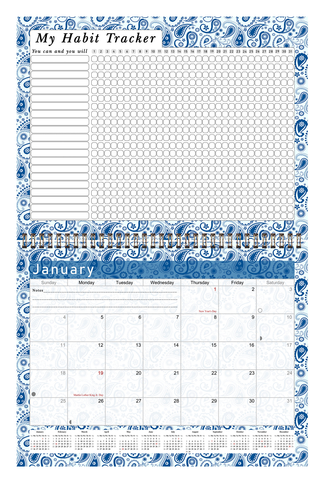 2026 Monthly Desktop/Wall Calendar/Planner - Habit Tracker - (Edition #21)