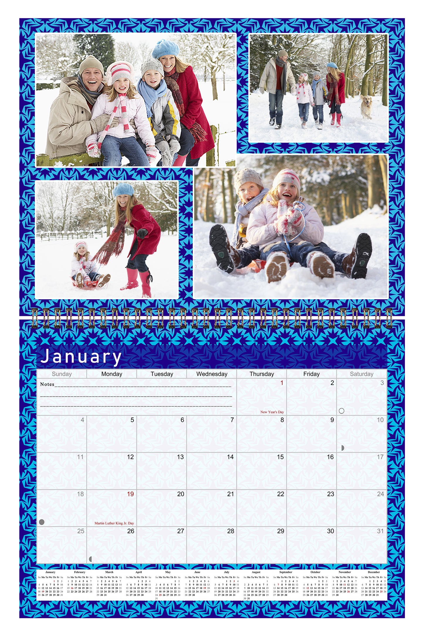 2026 Scrapbook Wall Calendar Spiral-bound (Add Your Own Photos) - 12 Months Desktop #07