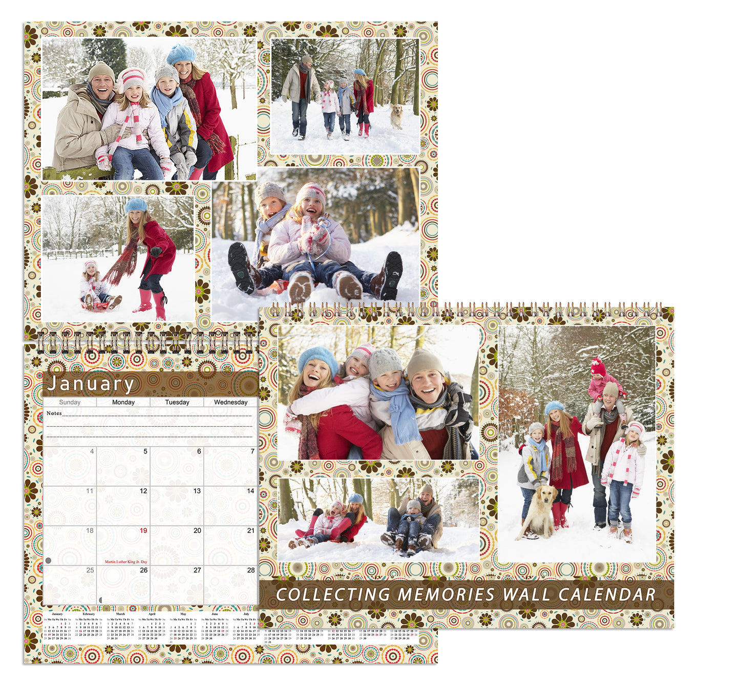 2026 Scrapbook Wall Calendar Spiral-bound (Add Your Own Photos) - 12 Months Desktop #010