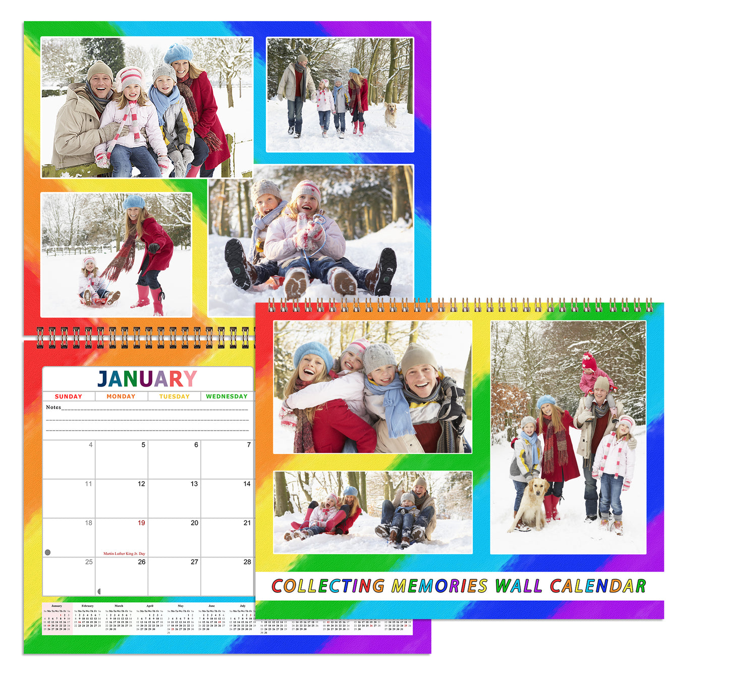 2026 Scrapbook Wall Calendar Spiral-bound (Add Your Own Photos) - 12 Months Desktop #014