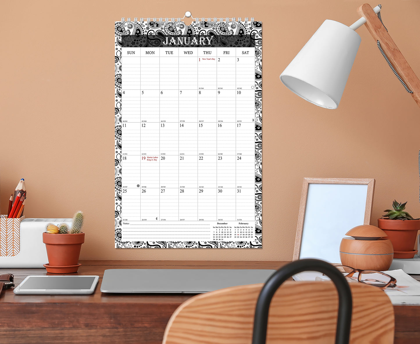 2025-2026 Wall Calendar Spiral-bound Twin-Wire Binding - 18 Months 8.5" x 11" 06