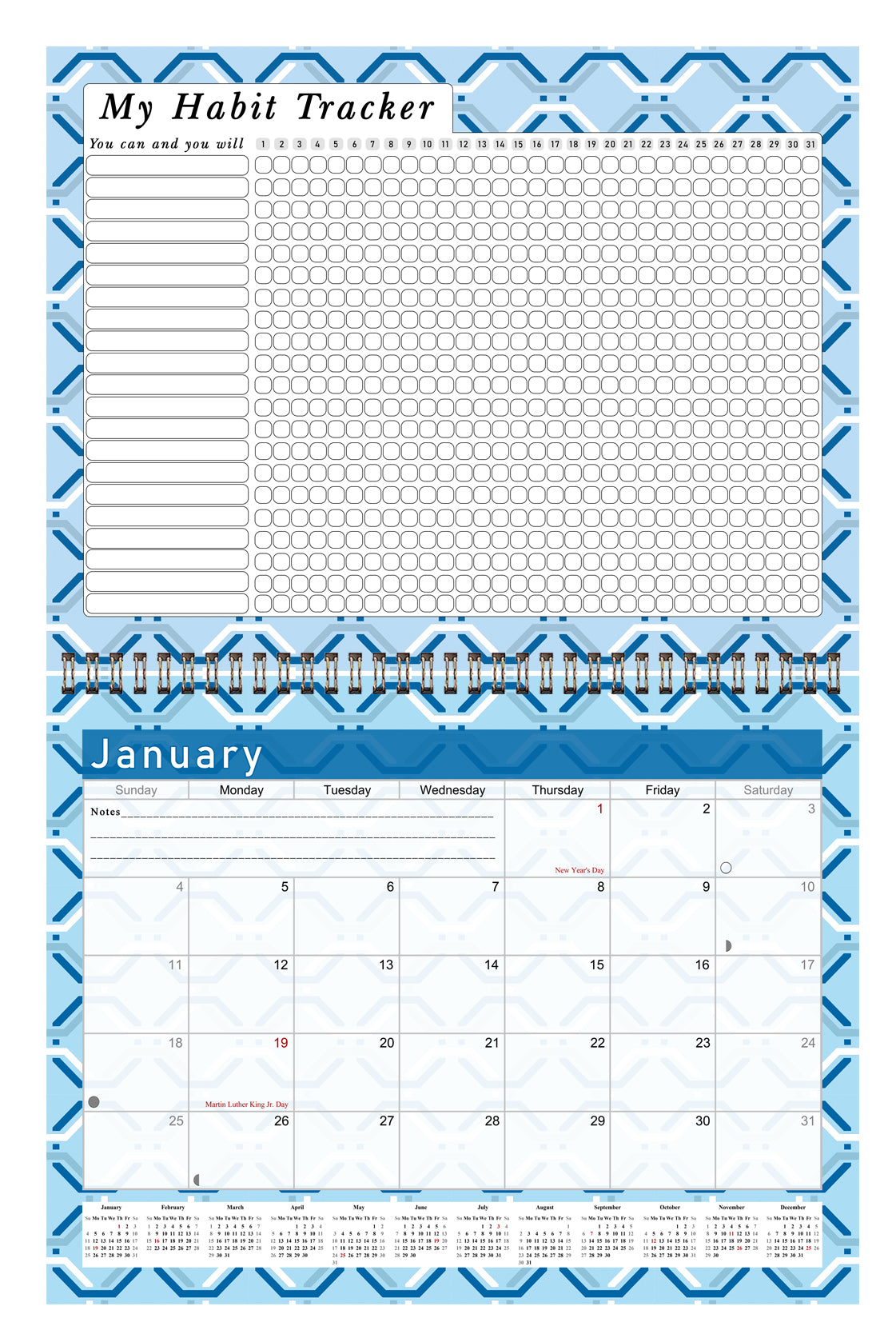 2026 Monthly Desktop/Wall Calendar/Planner - Habit Tracker - (Edition #04)