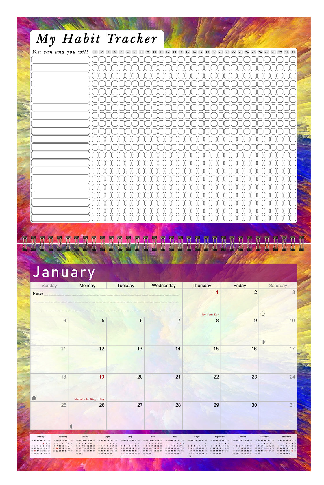 2026 Monthly Desktop/Wall Calendar/Planner - Habit Tracker - (Edition #26)