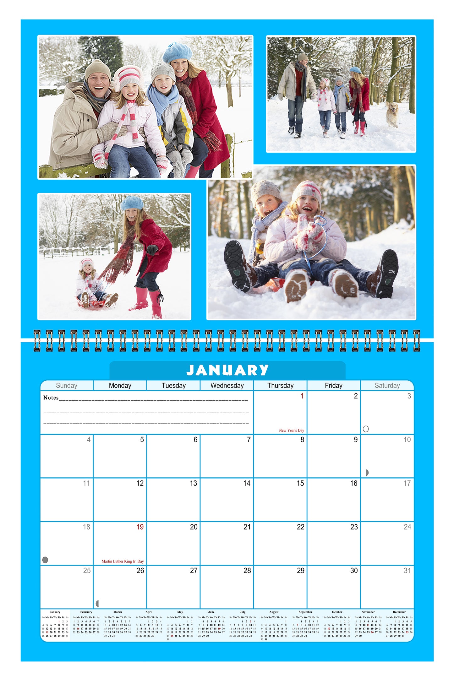 2026 Scrapbook Wall Calendar Spiral-bound (Add Your Own Photos) - 12 Months Desktop #05
