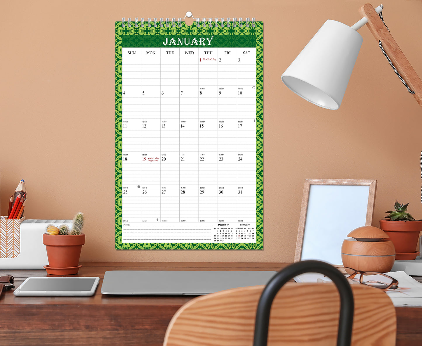 2025-2026 Wall Calendar Spiral-bound Twin-Wire Binding - 18 Months 8.5" x 11" 013
