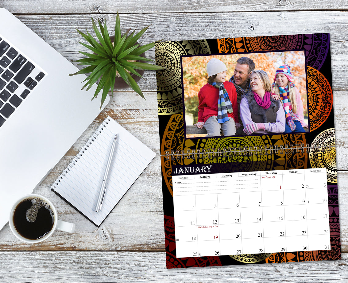2026 Photo Frame Wall Spiral-bound Calendar (Add Your Own Photos) - 12 Months Desktop/Wall Calendar/Planner - (Edition #16)