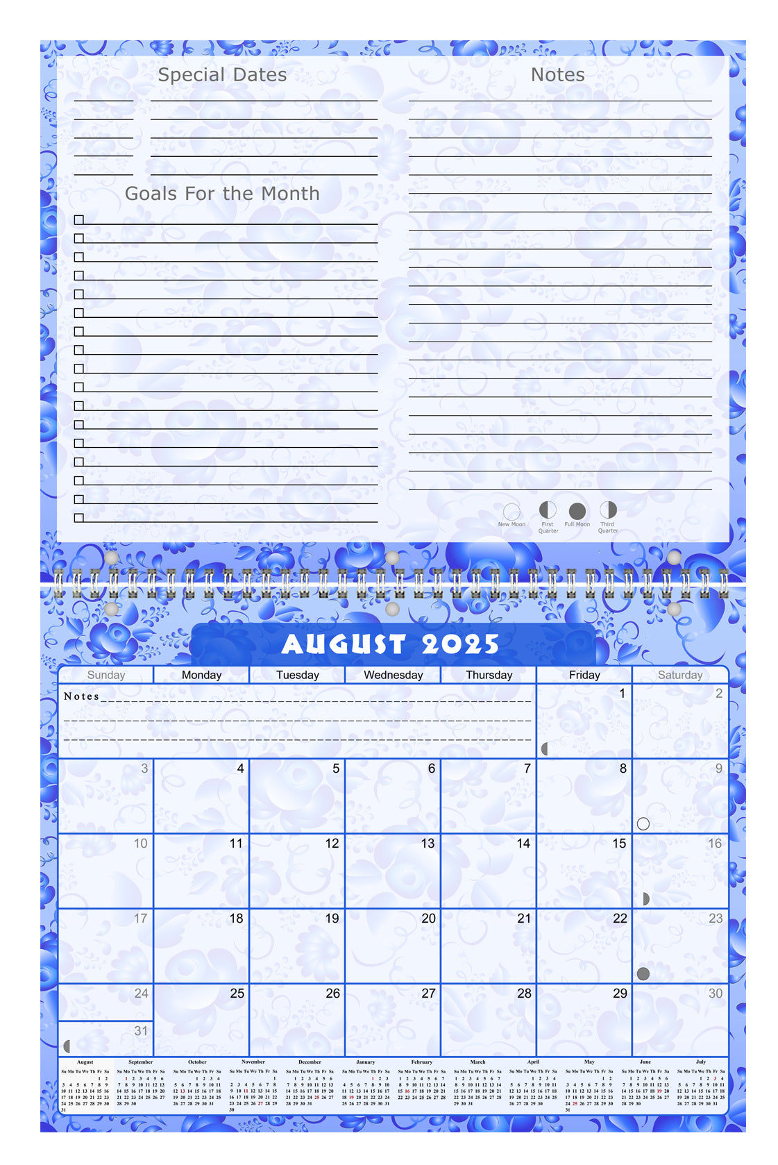 2025 - 2026 Academic Year 12 Months Student Calendar 3-Ring Binder (Edition #024)