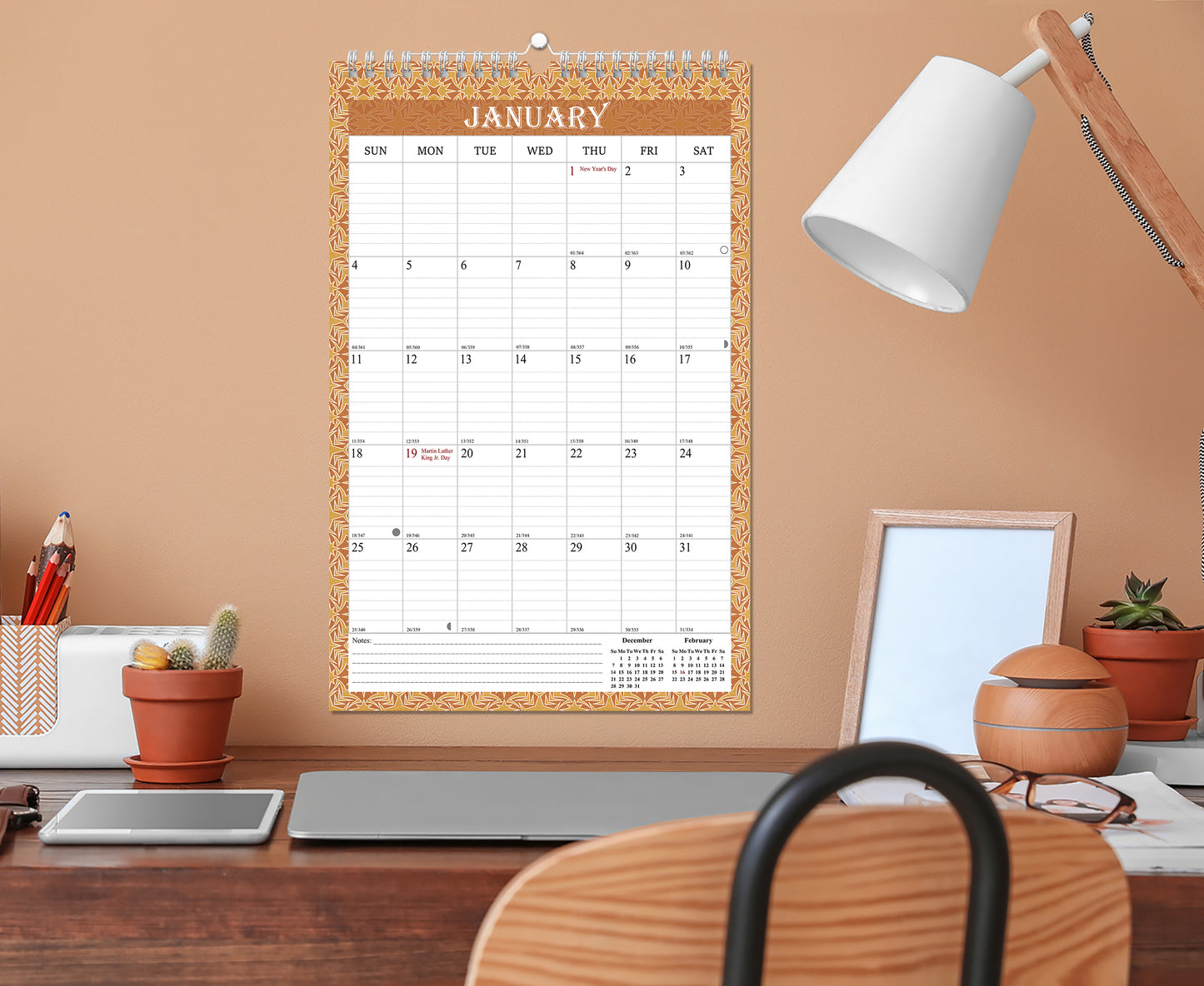 2025-2026 Wall Calendar Spiral-bound Twin-Wire Binding - 18 Months 8.5" x 11" 02