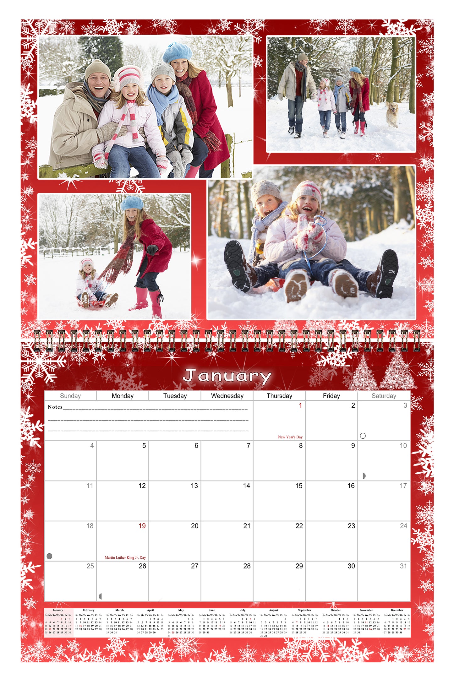 2026 Scrapbook Wall Calendar Spiral-bound (Add Your Own Photos) - 12 Months Desktop #08