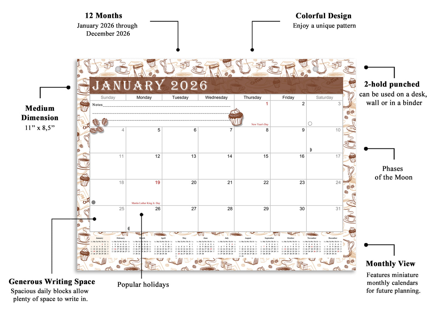 2026 Monthly Magnetic/Desk Calendar - 12 Months Desktop/Wall Calendar/Planner - (Edition #30)