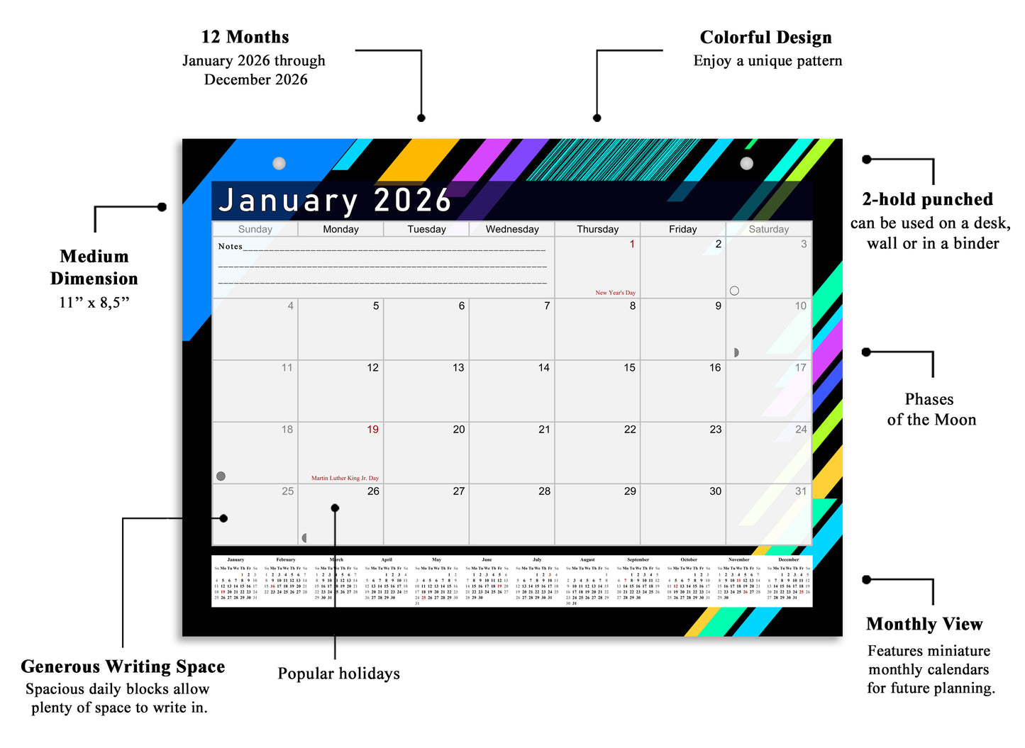 2025-2026 Magnetic/Desk Calendar - Desktop/Wall Calendar/Planner - (Edition #13)