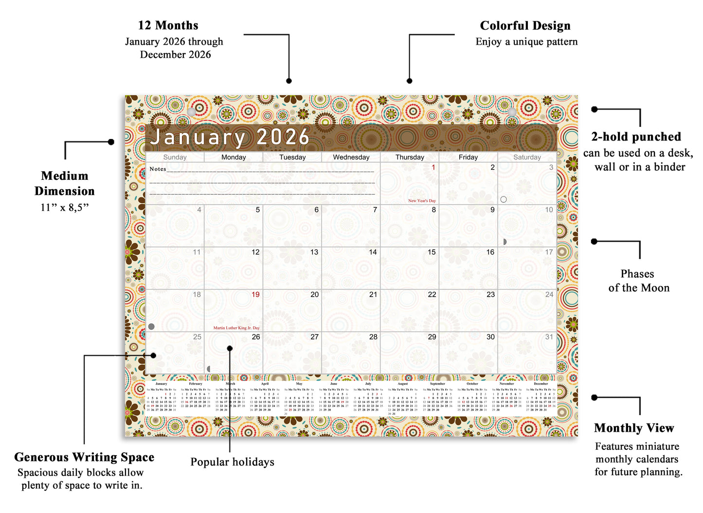 2025-2026 Magnetic/Desk Calendar - Desktop/Wall Calendar/Planner - (Edition #20)