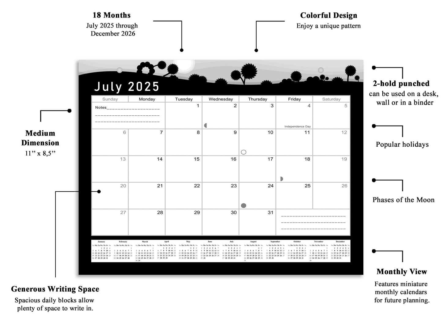 2025-2026 Magnetic/Desk Calendar - Desktop/Wall Calendar/Planner - (Edition #15)