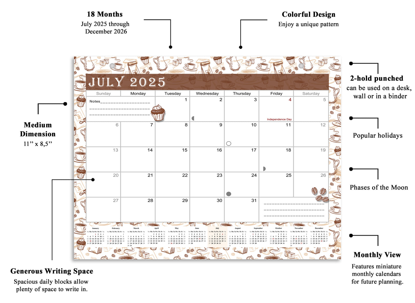 2025-2026 Magnetic/Desk Calendar - Desktop/Wall Calendar/Planner - (Edition #30)