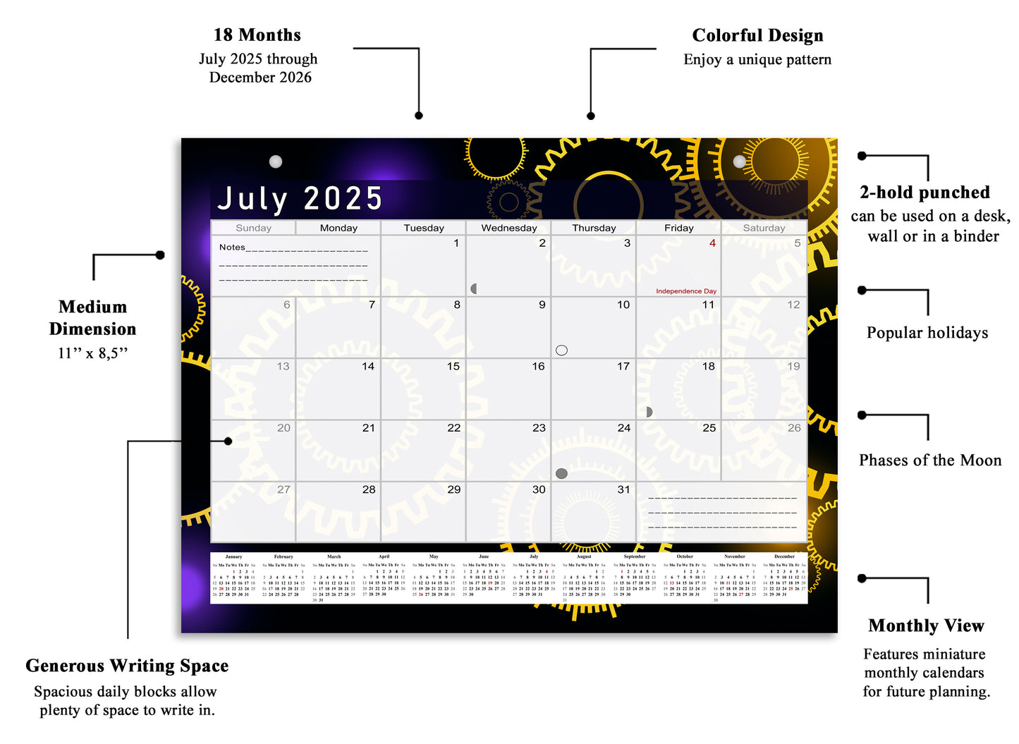 2025-2026 Magnetic/Desk Calendar - Desktop/Wall Calendar/Planner - (Edition #09)