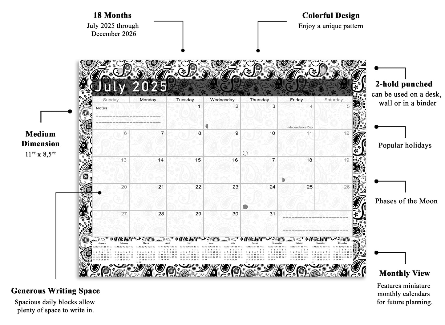 2025-2026 Magnetic/Desk Calendar - Desktop/Wall Calendar/Planner - (Edition #11)