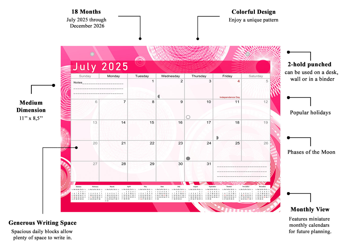 2025-2026 Magnetic/Desk Calendar - Desktop/Wall Calendar/Planner - (Edition #02)