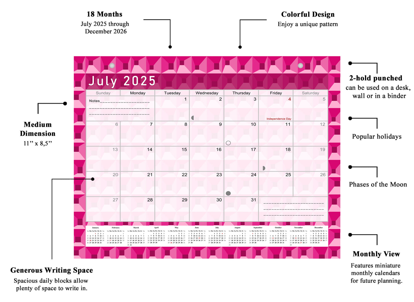 2025-2026 Magnetic/Desk Calendar - Desktop/Wall Calendar/Planner - (Edition #03)