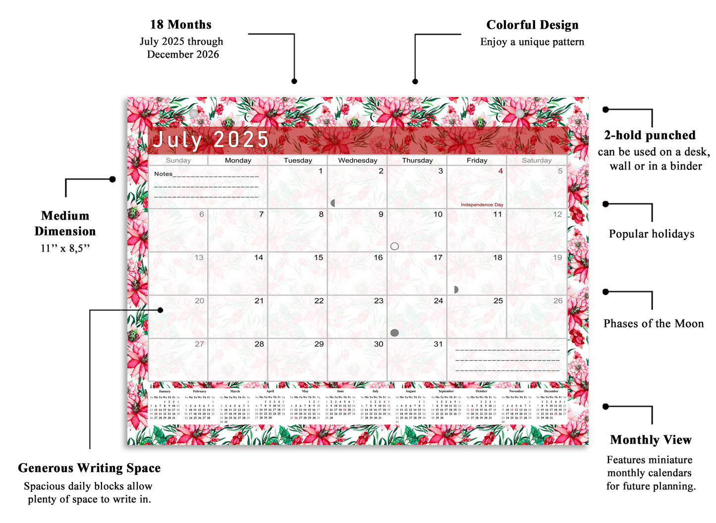 2025-2026 Magnetic/Desk Calendar - Desktop/Wall Calendar/Planner - (Edition #22)