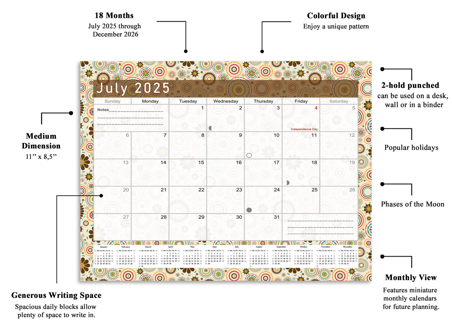 2025-2026 Magnetic/Desk Calendar - Desktop/Wall Calendar/Planner - (Edition #20)