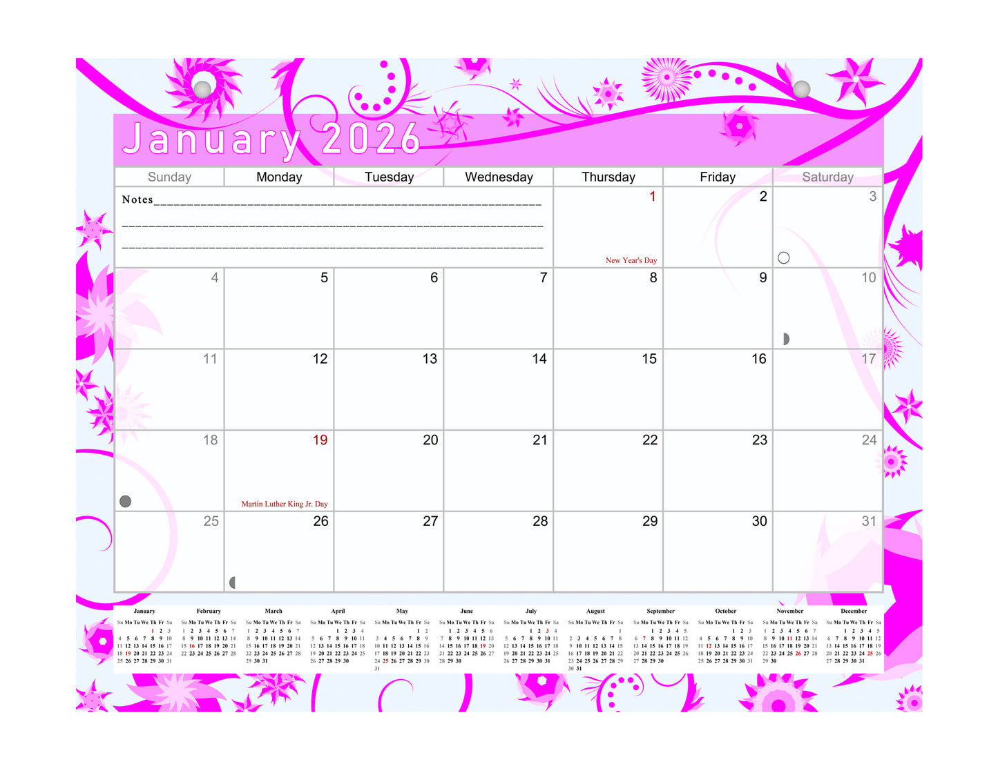 2026 Monthly Magnetic/Desk Calendar - 12 Months Desktop/Wall Calendar/Planner - (Edition #10)