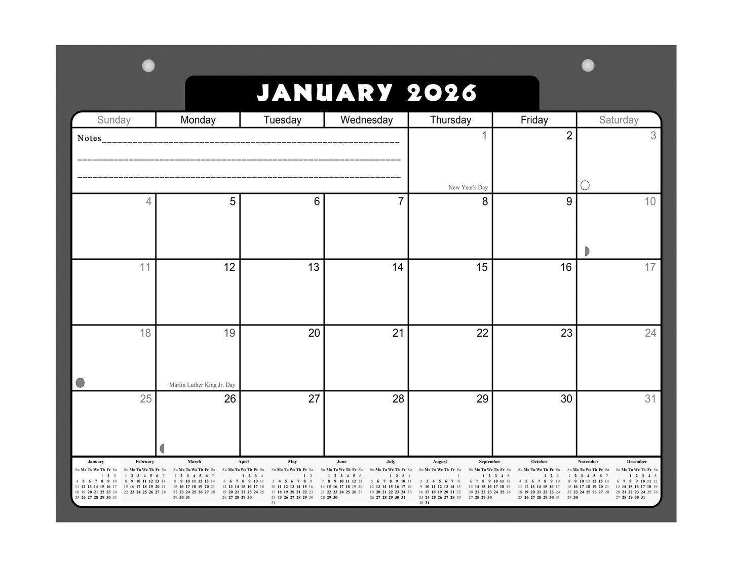 2026 Monthly Magnetic/Desk Calendar - 12 Months Desktop/Wall Calendar/Planner - (Edition #31)
