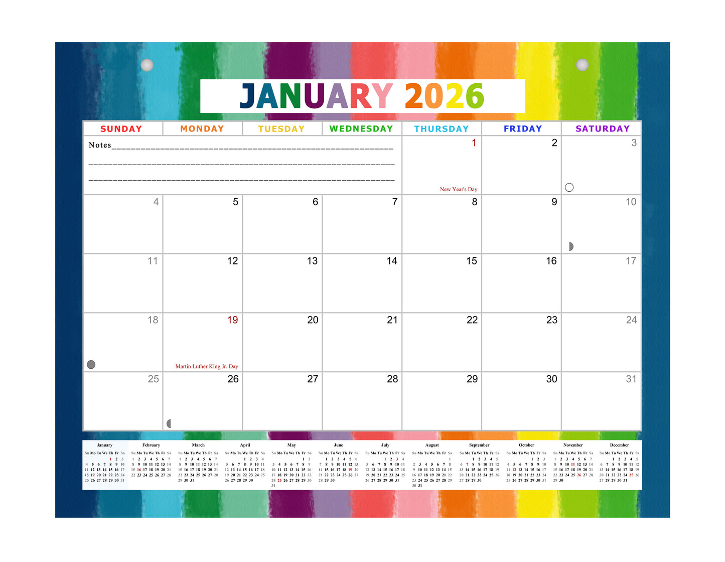 2026 Monthly Magnetic/Desk Calendar - 12 Months Desktop/Wall Calendar/Planner - (Edition #27)