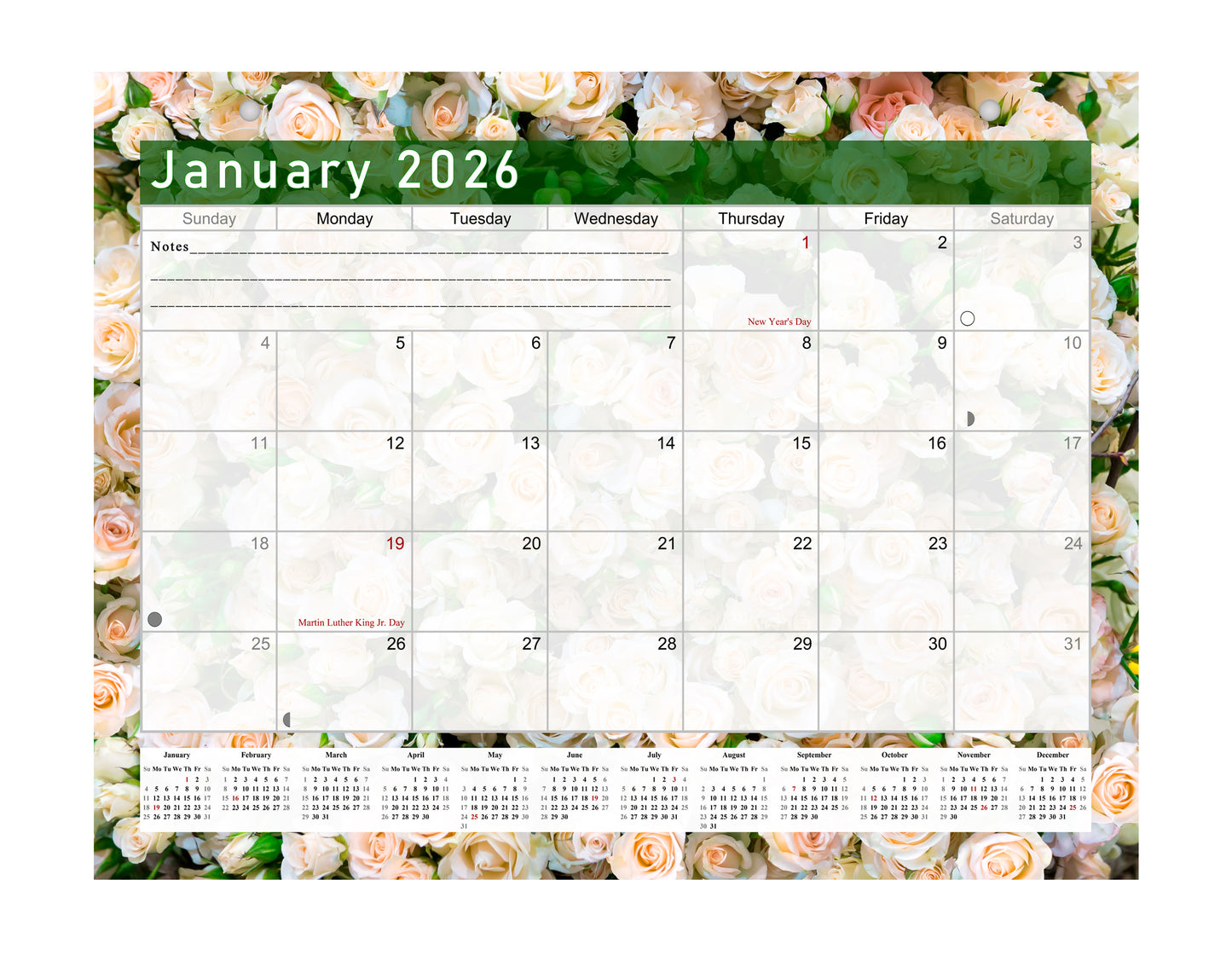 2026 Monthly Magnetic/Desk Calendar - 12 Months Desktop/Wall Calendar/Planner - (Edition #23)