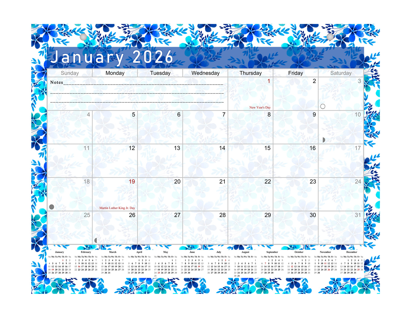 2026 Monthly Magnetic/Desk Calendar - 12 Months Desktop/Wall Calendar/Planner - (Edition #22)