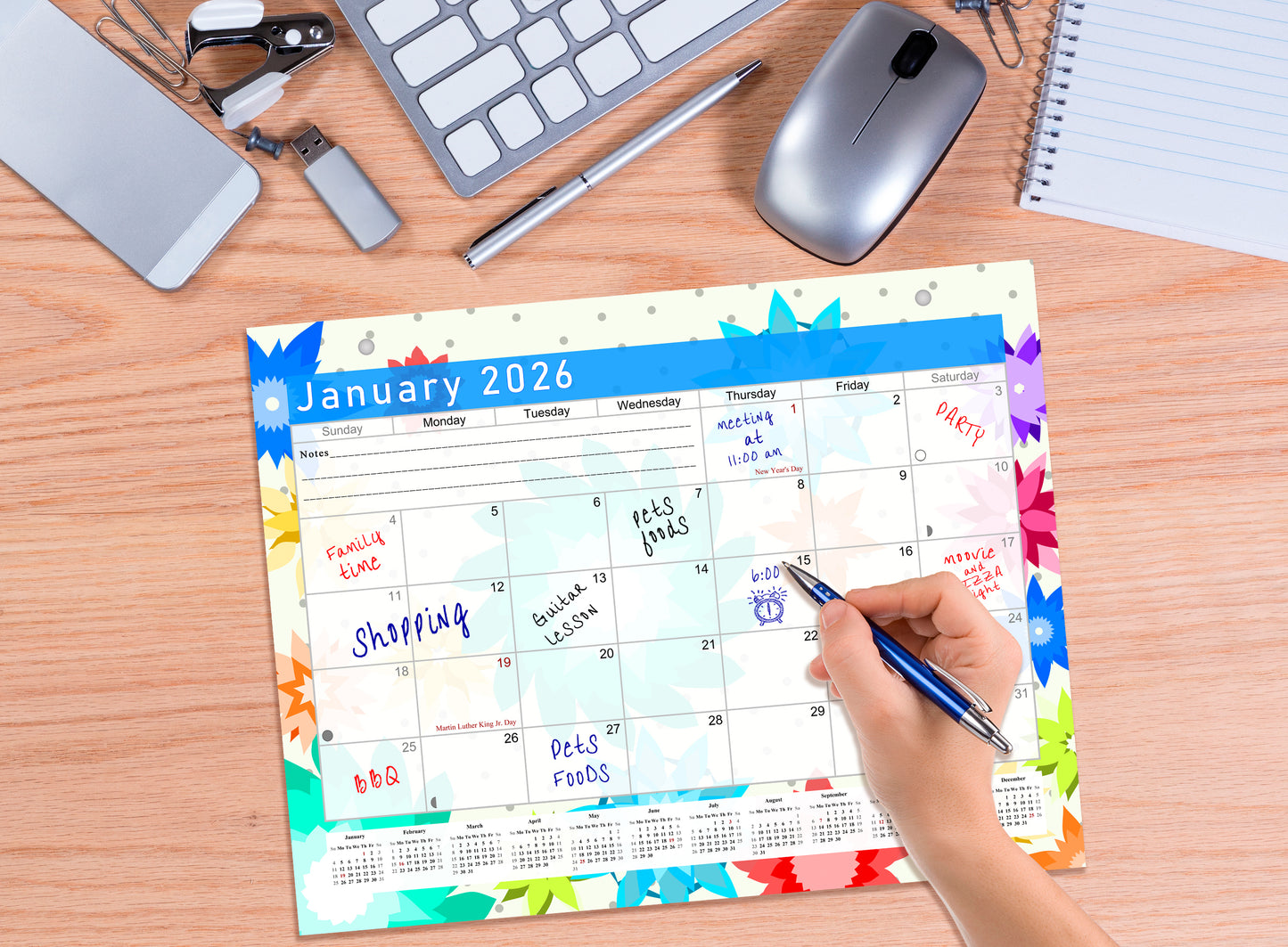 2026 Monthly Magnetic/Desk Calendar - 12 Months Desktop/Wall Calendar/Planner - (Edition #01)