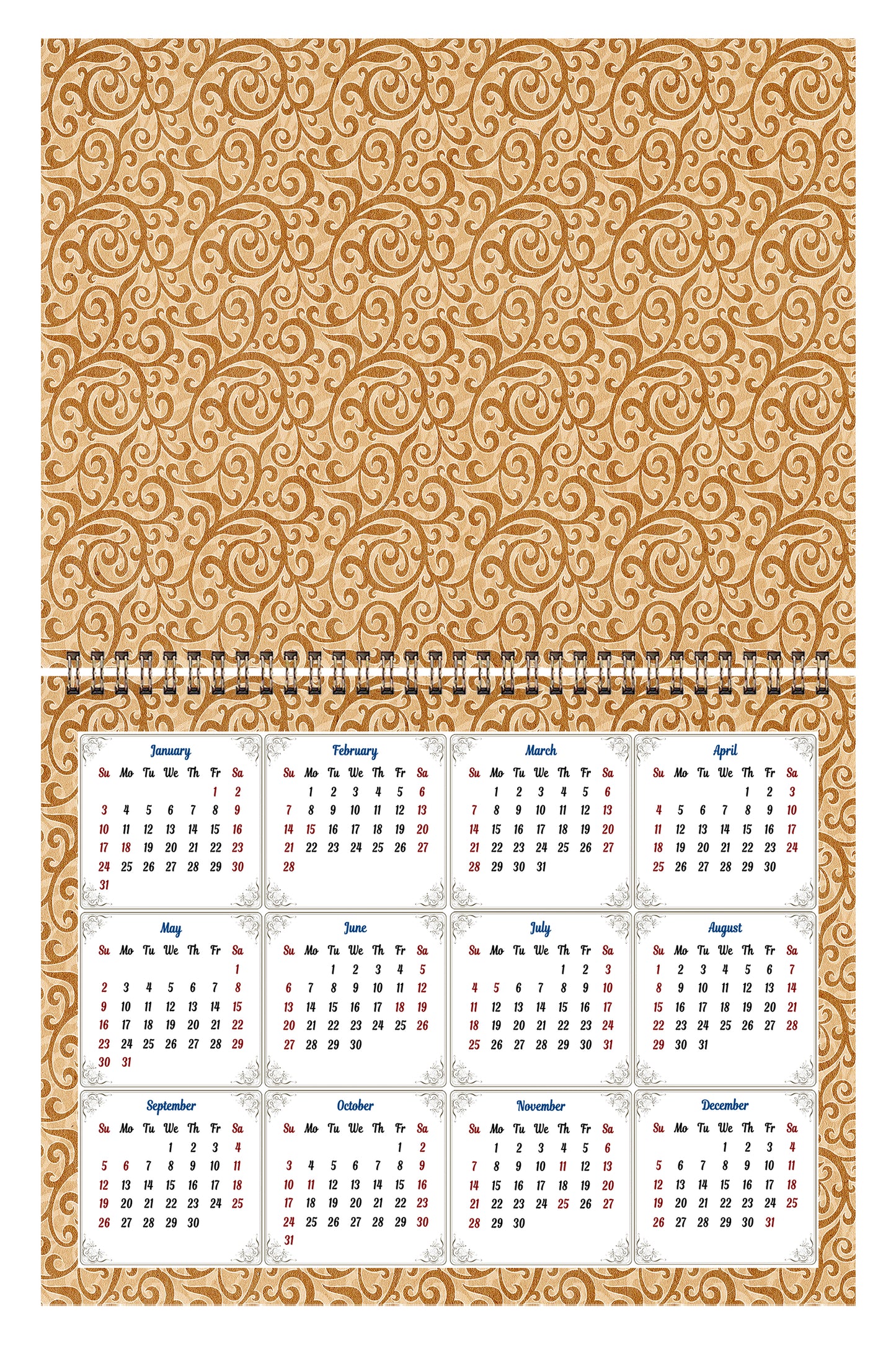 2026 Scrapbook Wall Calendar Spiral-bound (Add Your Own Photos) - 12 Months Desktop #09