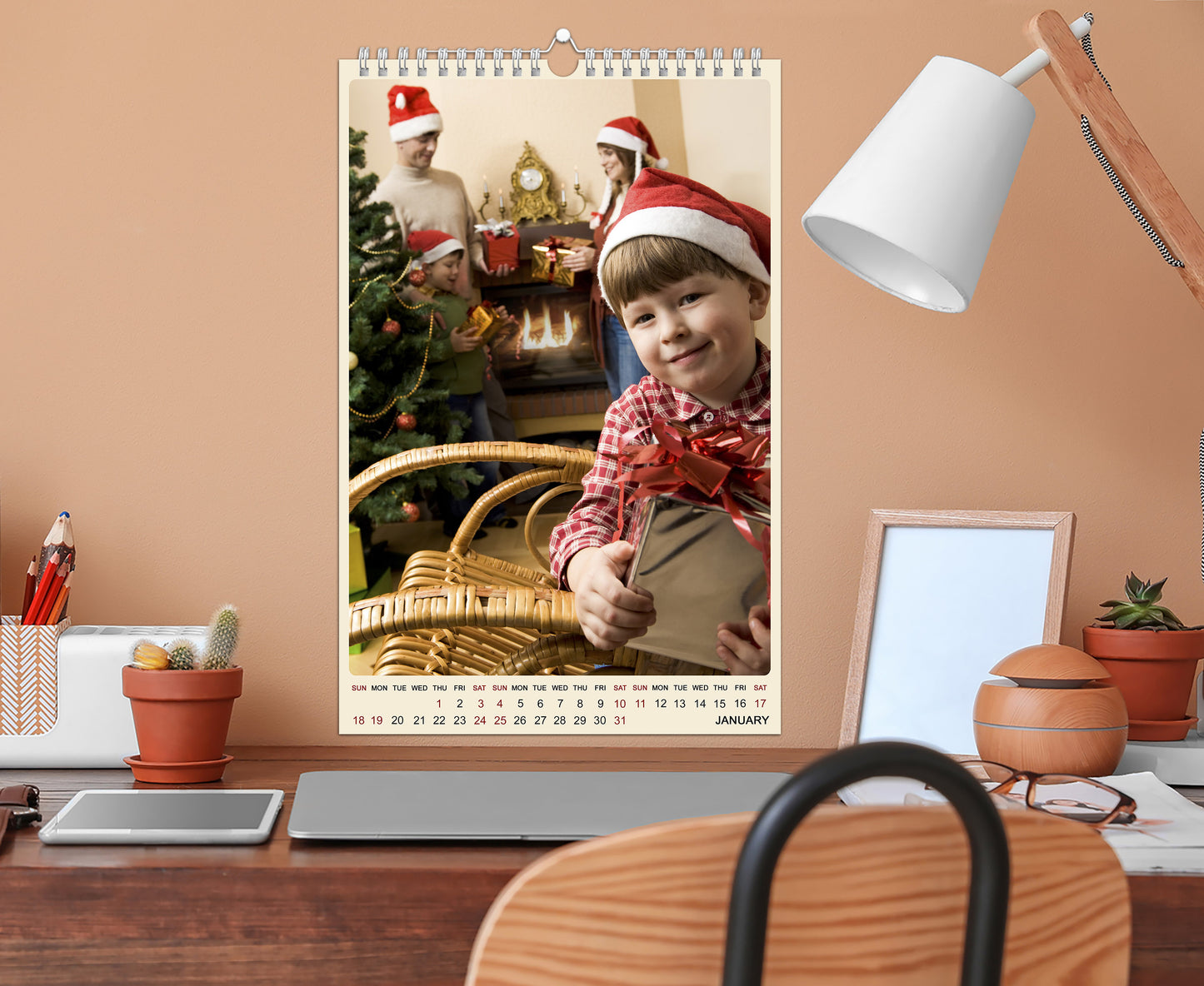 Personalized Custom 2027 Wall Calendar Spiral-bound (Add Your photo) - 12 Months Desktop/Wall Calendar/Planner - Premium Quality (Large 11'' x 17") For Vertical Photo Layout - Made in USA