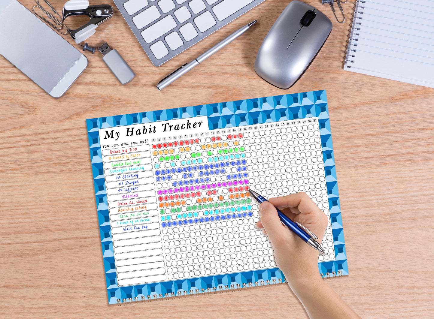 2027 Monthly Desktop/Wall Calendar/Planner - Habit Tracker - (Edition #03)