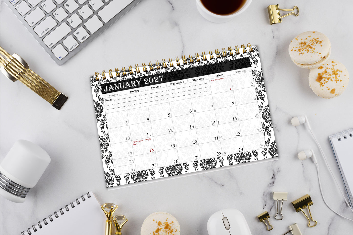 2026-2027 18 Months Standing Flip Desk Calendar Desktop Planner 019