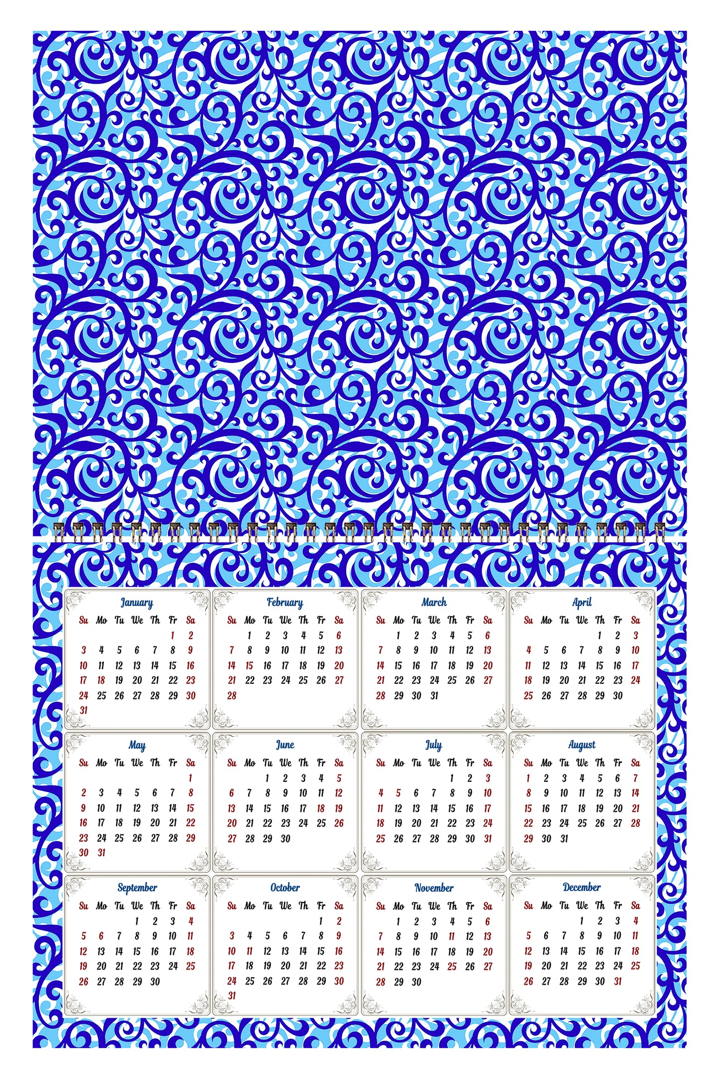2026 Scrapbook Wall Calendar Spiral-bound (Add Your Own Photos) - 12 Months Desktop #07