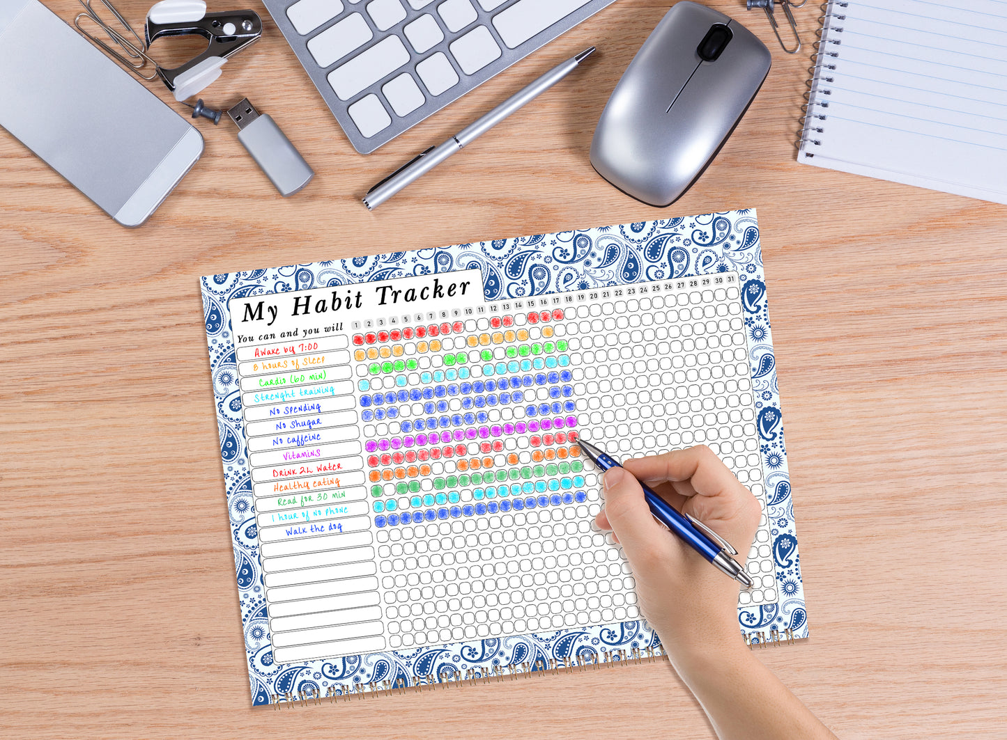 2027 Monthly Desktop/Wall Calendar/Planner - Habit Tracker - (Edition #21)