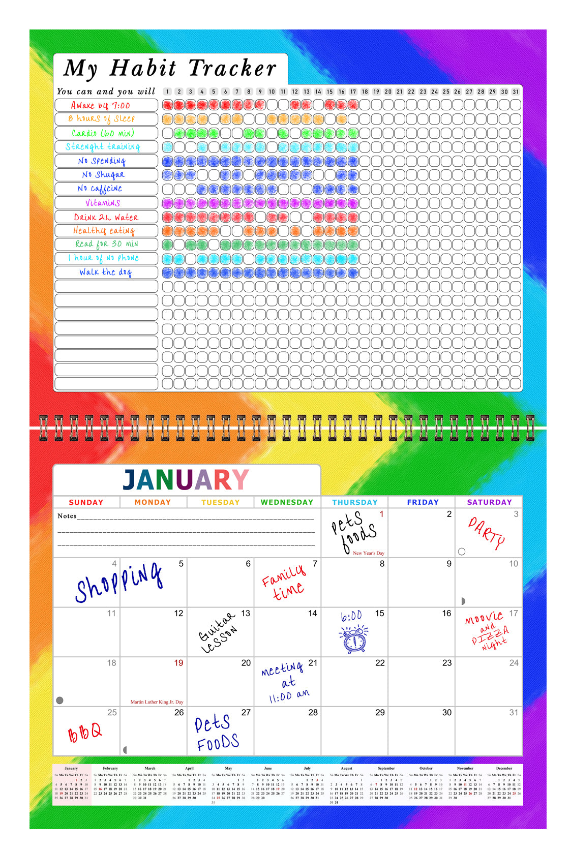 2026 Monthly Desktop/Wall Calendar/Planner - Habit Tracker - (Edition #28)