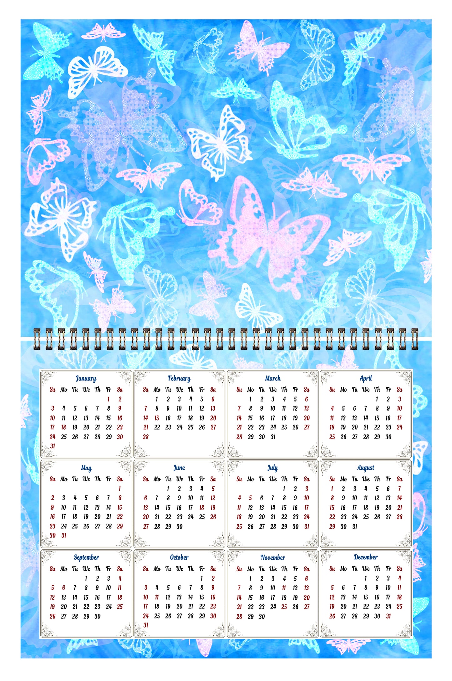 2026 Scrapbook Wall Calendar Spiral-bound (Add Your Own Photos) - 12 Months Desktop #08
