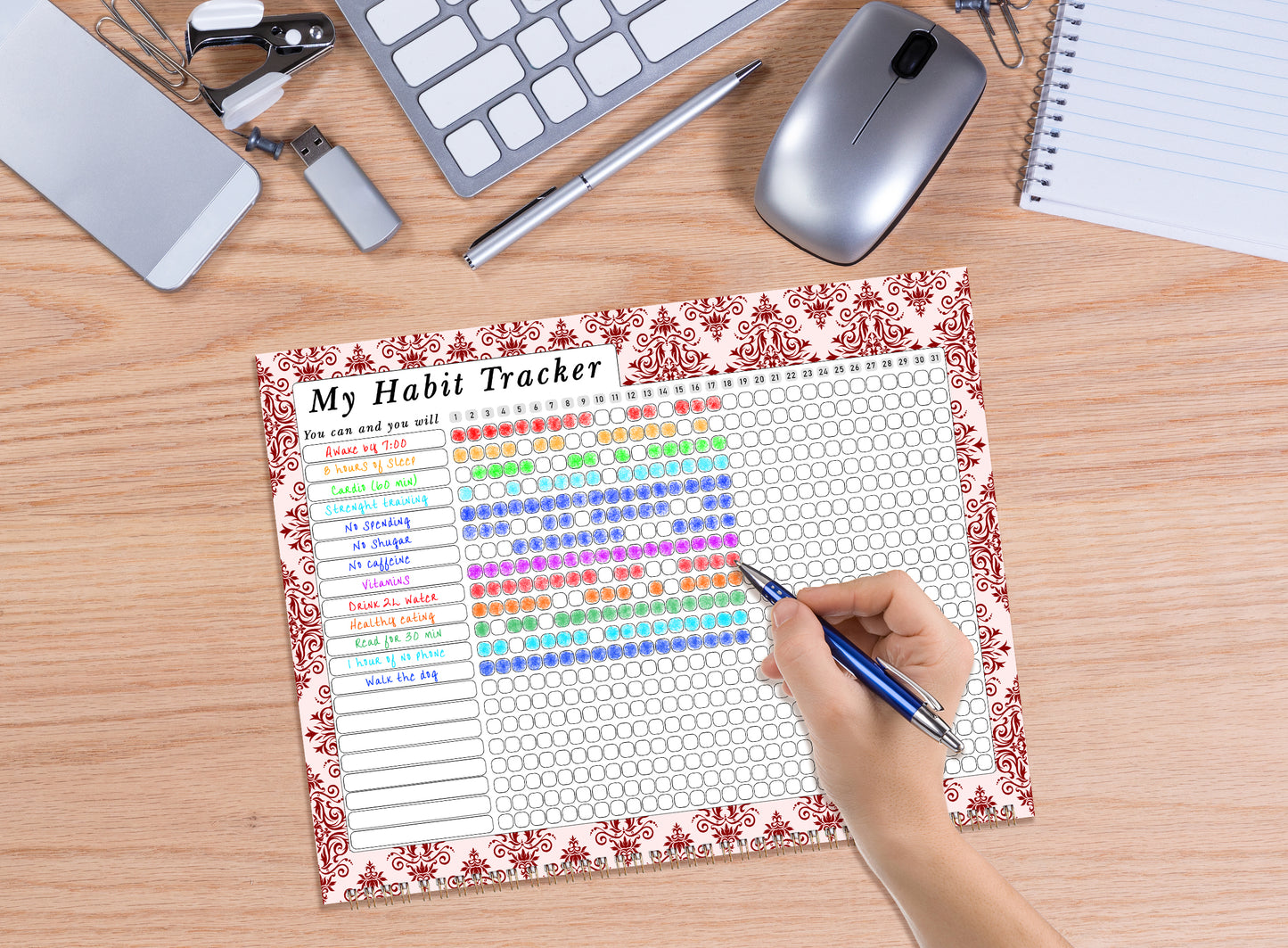 2027 Monthly Desktop/Wall Calendar/Planner - Habit Tracker - (Edition #05)