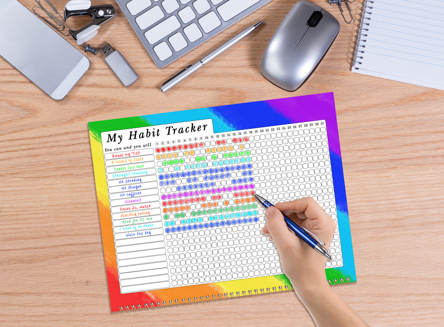 2027 Monthly Desktop/Wall Calendar/Planner - Habit Tracker - (Edition #28)