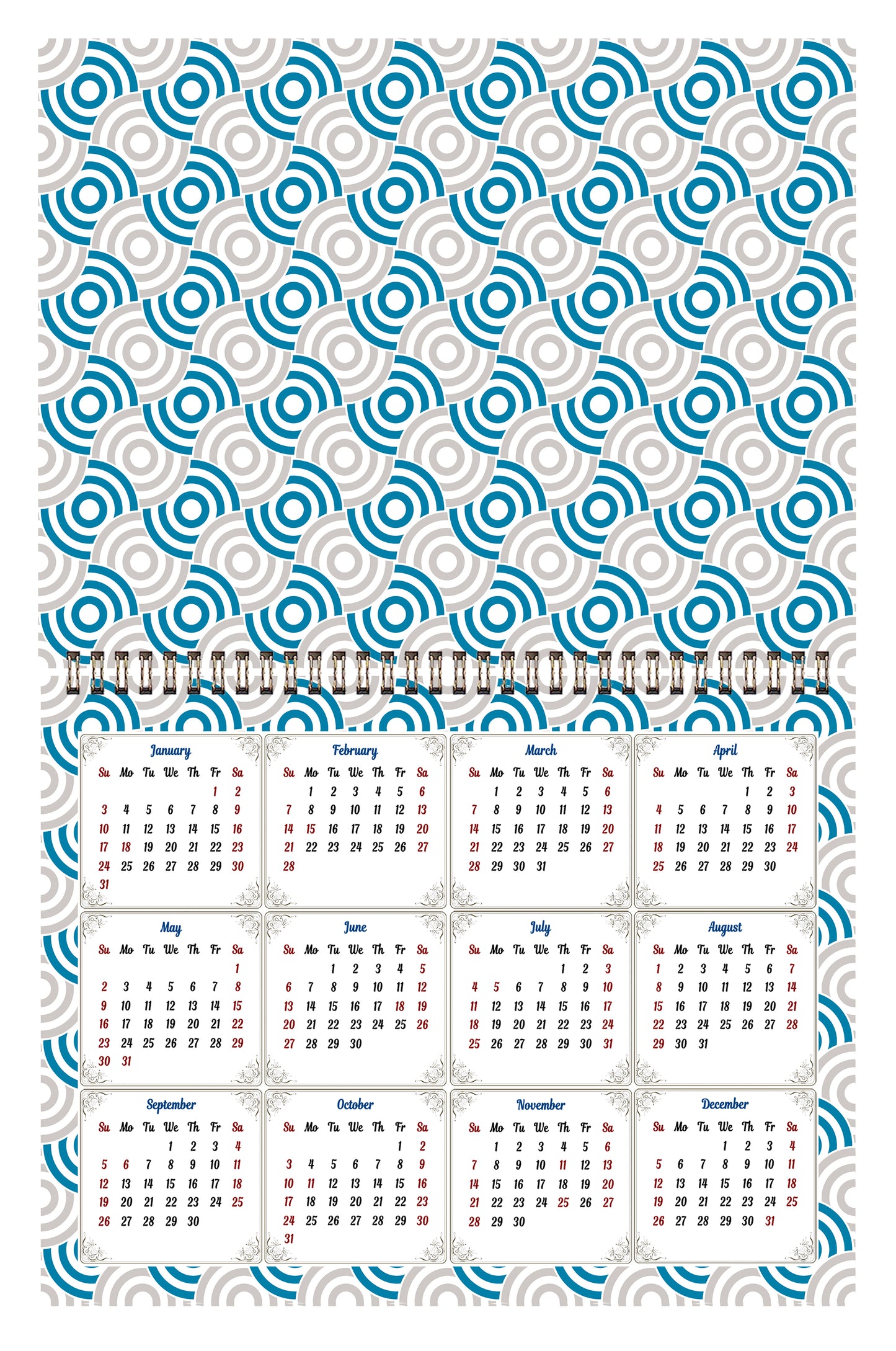 2026 Scrapbook Wall Calendar Spiral-bound (Add Your Own Photos) - 12 Months Desktop #04