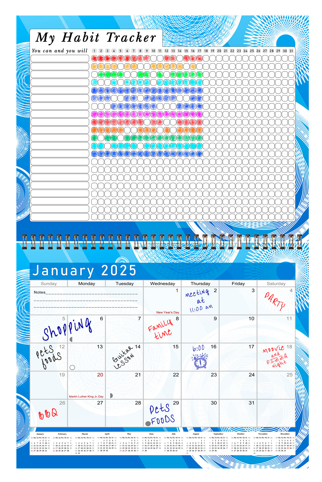2025 Monthly Desktop/Wall Calendar/Planner - Habit Tracker - (Edition – Pelican Industrial 2025-habit-tracker-printable-goal-setter-watercolor-habit-tracker