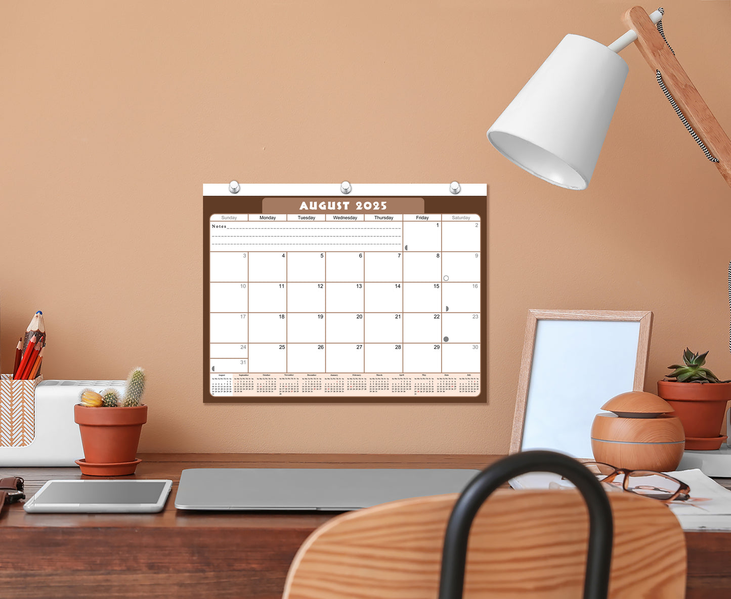 2025 - 2026 Academic Year 12 Months Student Calendar / College Planner for 3-Ring Binder, Desk or Wall -School Supplies - Made in USA -v022