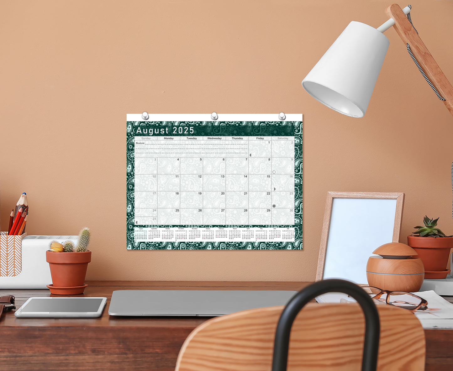 2025 - 2026 Academic Year 12 Months Student Calendar / College Planner for 3-Ring Binder, Desk or Wall -School Supplies - Made in USA -v025
