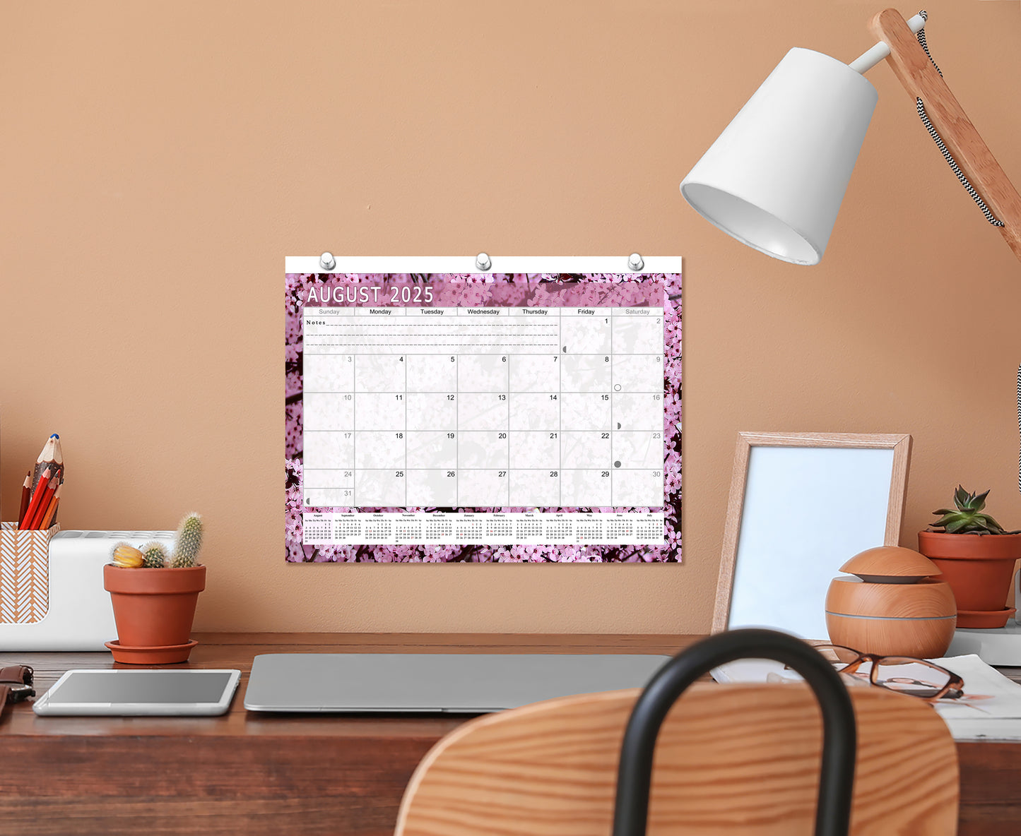 2025 - 2026 Academic Year 12 Months Student Calendar / College Planner for 3-Ring Binder, Desk or Wall -School Supplies - Made in USA -v021