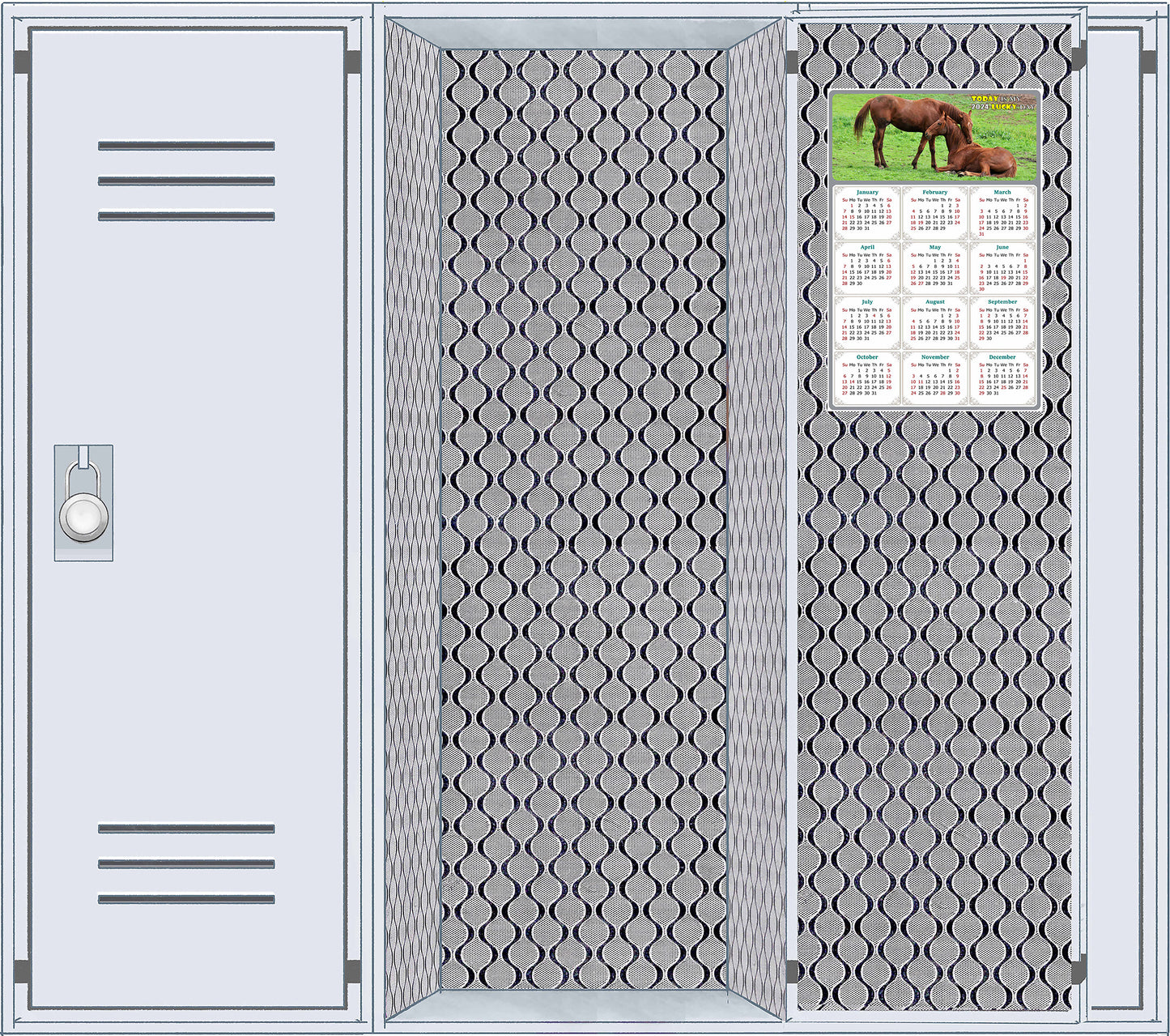 2024 Magnetic Calendar - Calendar Magnets - Today is my Lucky Day - (Fade, Tear, and Water Resistant) - Horses Themed 019