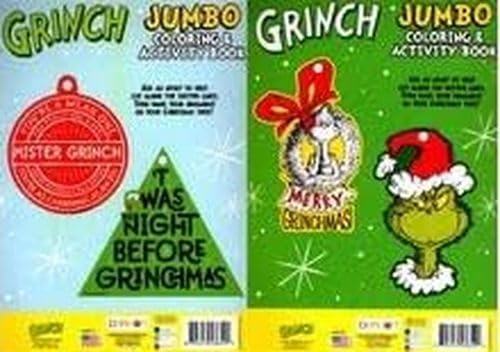 Grinch - Christmas Holiday Jumbo Coloring and Activity Books (Set of 2 Books)