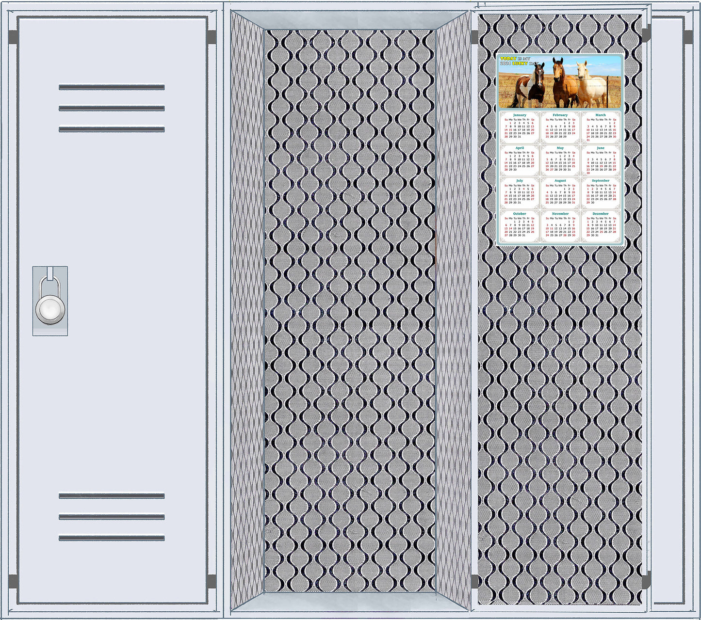 2024 Magnetic Calendar - Calendar Magnets - Today is my Lucky Day - (Fade, Tear, and Water Resistant) - Horses Themed 07
