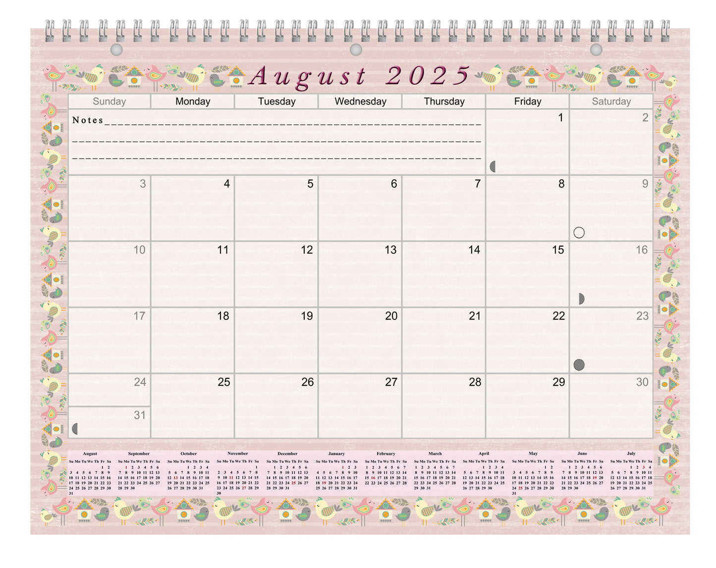 2025 - 2026 Academic Year 12 Months Student Calendar 3-Ring Binder (Edition #02)
