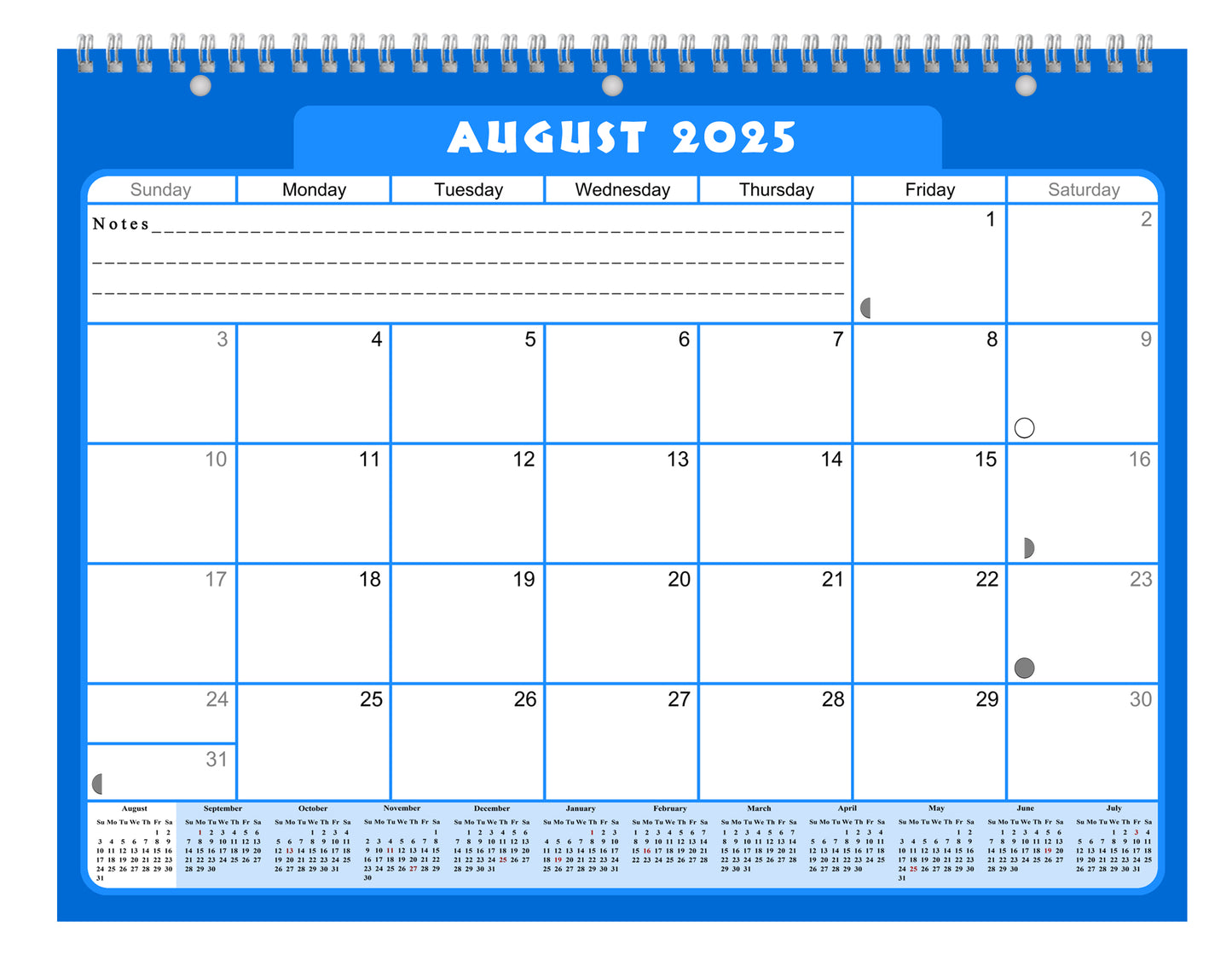 2025 - 2026 Academic Year 12 Months Student Calendar 3-Ring Binder (Edition #04)
